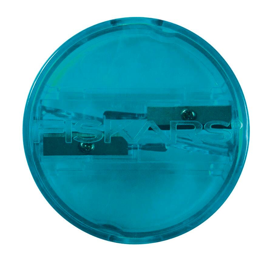 Fiskars Deluxe Double Pencil and Crayon Sharpener, Translucent, Item Number 1496045